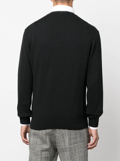 Vivienne Westwood 'alex' Black Crewneck Sweater With Orb Logo Detail On The Front In Schwarz