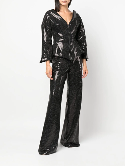 Maticevski Rythmical Mirror V-neck Jacket In Black