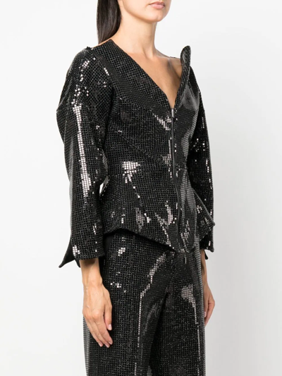 Maticevski Rythmical Mirror V-neck Jacket In Black