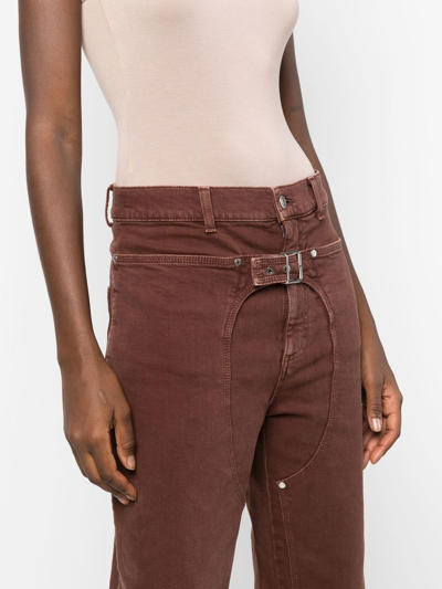 Shop Stella Mccartney Workwear Cropped Denim Pants In Braun