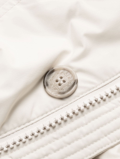 Woolrich Hooded Duck Feather Coat In Weiss