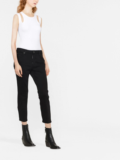 Dsquared2 Mid-rise Cropped Jeans In Schwarz