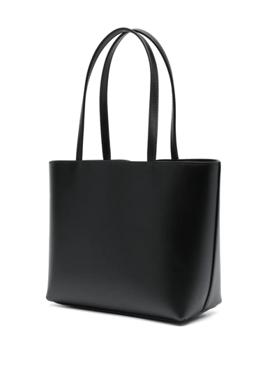 Dolce & Gabbana Women Dg Logo Small Leather Tote Bag In Black