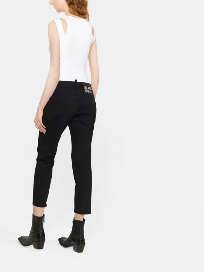 Dsquared2 Mid-rise Cropped Jeans In Schwarz