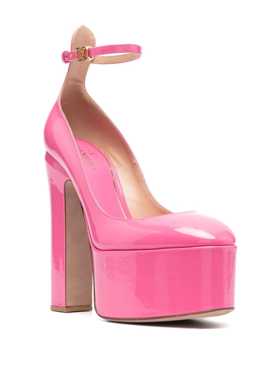 Valentino Tan-go Patent Leather Platform Pumps In Rosa