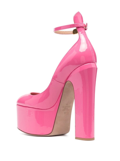 Valentino Tan-go Patent Leather Platform Pumps In Rosa