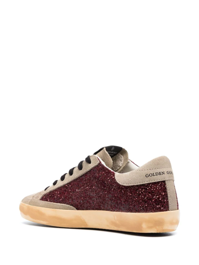 Golden Goose Super-star Glitter Sneakers In Rot