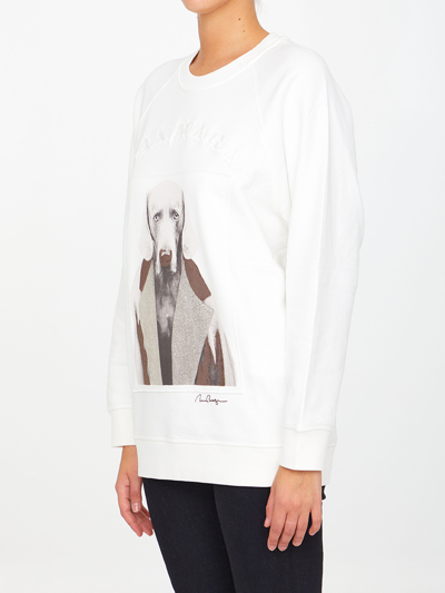 Shop Max Mara Printed White Sweatshirt