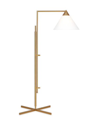 Shop Kelly Wearstler Visual Comfort Studio Task Floor Lamp In Burnished Brass