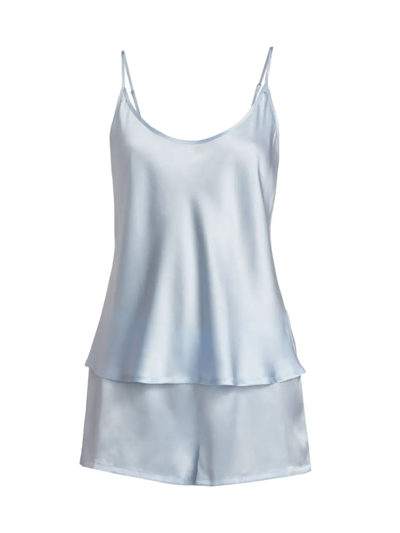 Shop La Perla Women's 2-piece Silk Camisole & Shorts Pajama Set In Azure