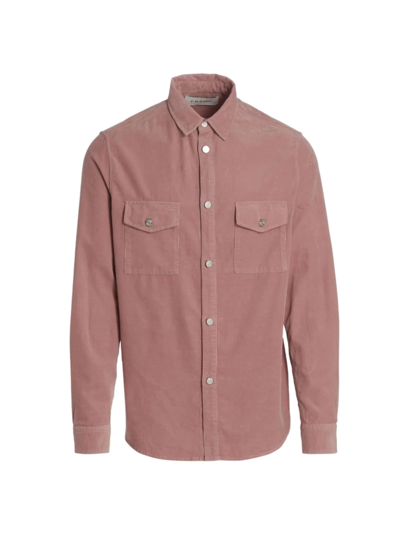 Shop Frame Men's Cotton Corduroy Overshirt In Dress Rose