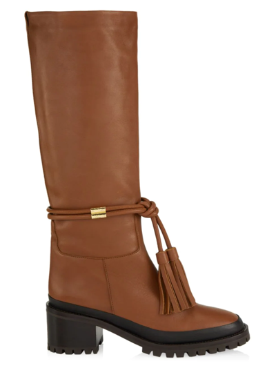 Shop Ulla Johnson Cornwall Leather Knee-high Boots In Cognac