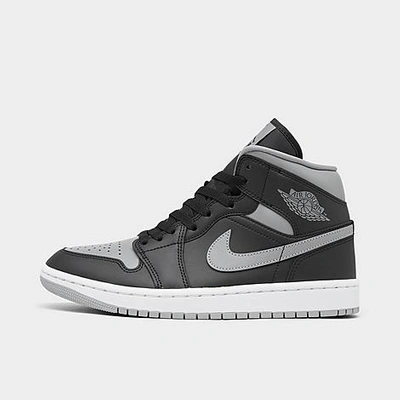 Shop Nike Women's Air Jordan Retro 1 Mid Casual Shoes In Black/particle Grey/white