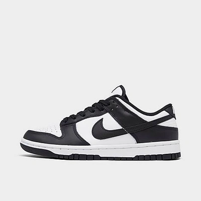 Shop Nike Women's Dunk Low Retro Casual Shoes In White/black/white