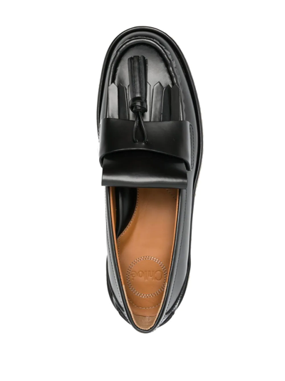 Shop Chloé Jamie Leather Loafers In 001 Black