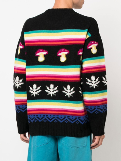 Msgm Wool Crew Neck Sweater In Schwarz