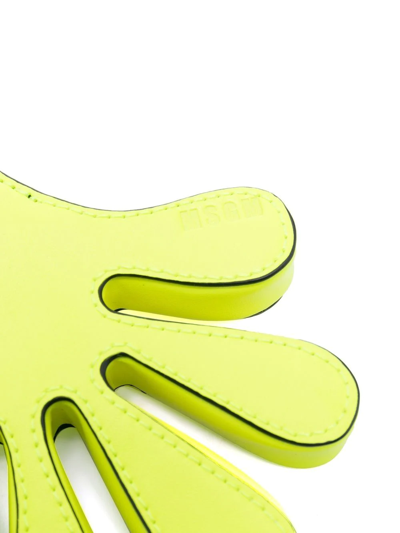 Msgm Hand-shape Zipped Purse In Gelb