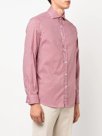 Brunello Cucinelli Gingham-print Button-up Shirt In Rot