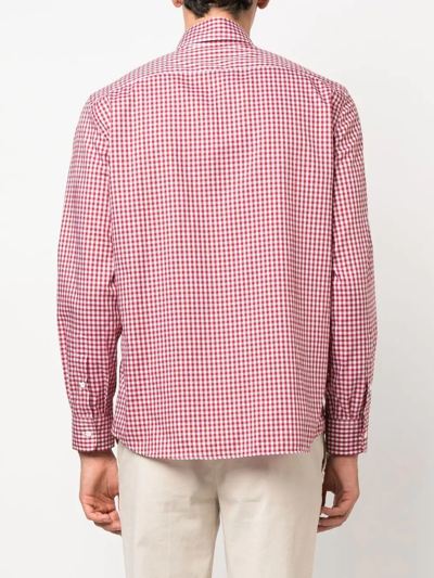 Brunello Cucinelli Gingham-print Button-up Shirt In Rot