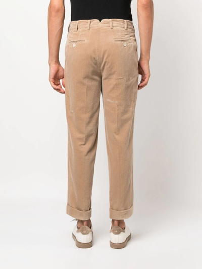Shop Brunello Cucinelli Cropped Corduroy Trousers In Nude
