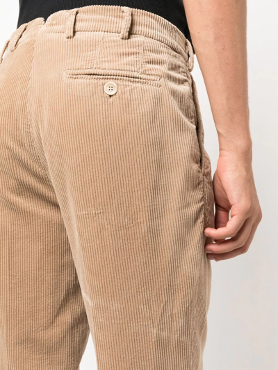 Shop Brunello Cucinelli Cropped Corduroy Trousers In Nude