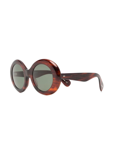 Shop Oliver Peoples Dejeanne Bubble Sunglasses In Brown