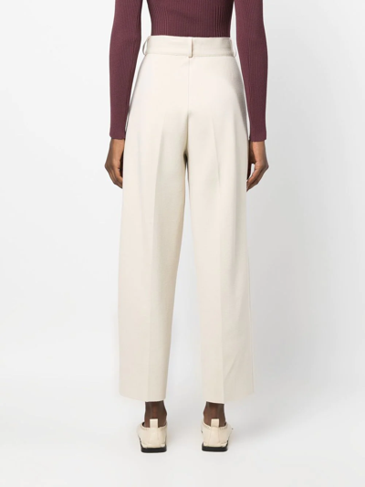 Shop Aeron Fine-knit Felted Cropped Trousers In Nude