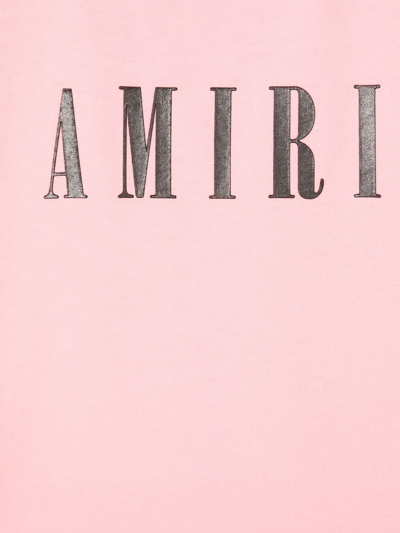 Shop Amiri Logo-print Short-sleeve T-shirt In Rosa