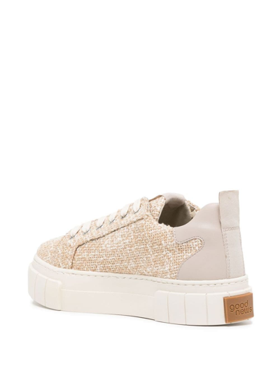 Shop Good News Woven-leather Sneakers In Neutrals