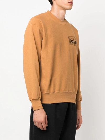 Shop Aries Logo-print Sweatshirt In Braun