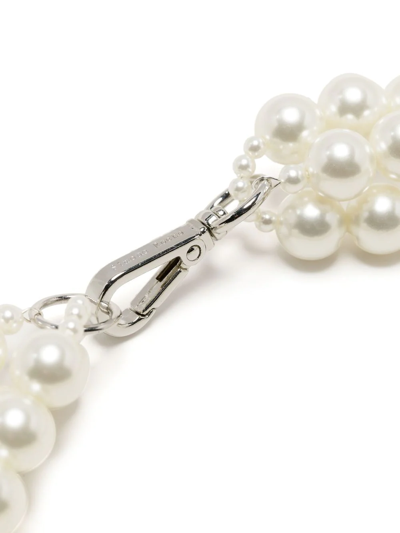 Simone Rocha Women's Chunky Twisted Silvertone, Glass Crystal & Resin Pearl Necklace In Weiss