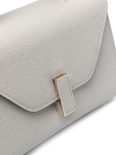 Shop Valextra Leather Crossbody Bag In Grey