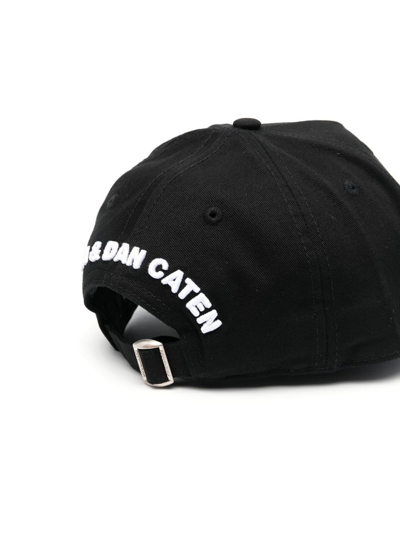 Dsquared2 Logo Embroidered Cap In Schwarz