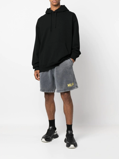 Dsquared2 Logo-print Track Shorts In Grau