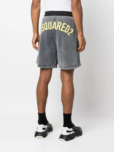 Shop Dsquared2 Logo-print Track Shorts In Grau
