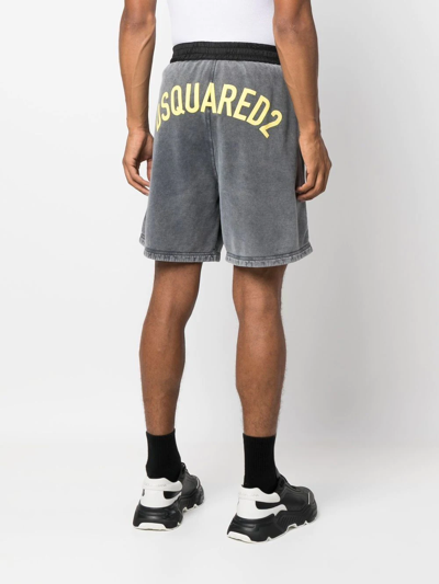 Dsquared2 Logo-print Track Shorts In Grau