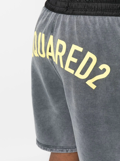 Shop Dsquared2 Logo-print Track Shorts In Grau