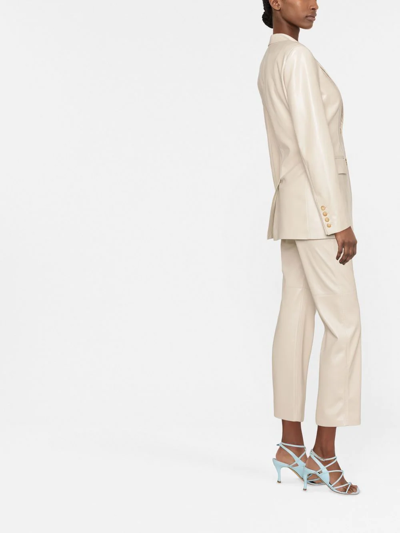 Nanushka Beige Hathi Vegan Leather Blazer In Nude