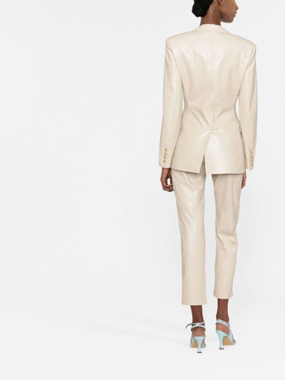Nanushka Beige Hathi Vegan Leather Blazer In Nude