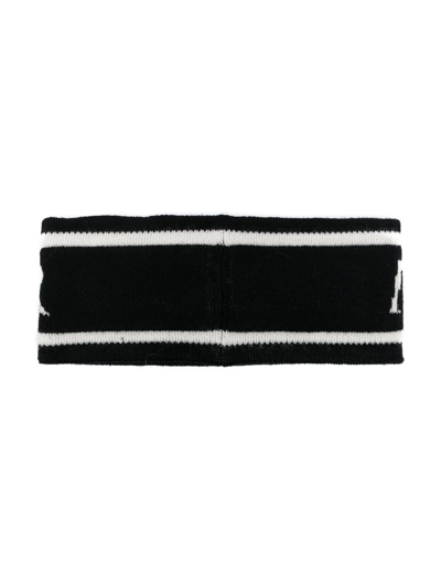 Shop Moncler Logo Intarsia-knit Headband In Schwarz