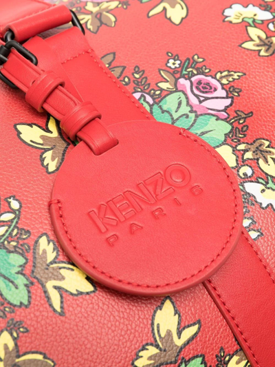 Shop Kenzo Large Courier Floral-print Duffle Bag In Rot