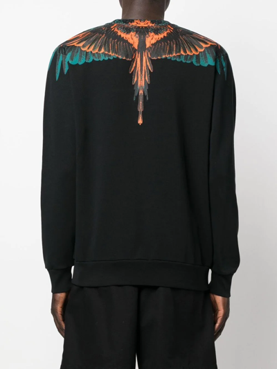 Shop Marcelo Burlon County Of Milan Wings-print Sweatshirt In Schwarz