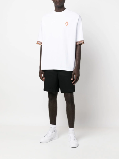 Marcelo Burlon County Of Milan Fringed-trim T-shirt In Weiss