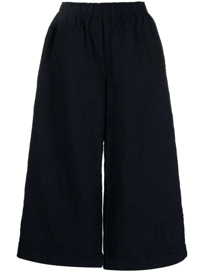 Daniela Gregis Wide-leg Cropped Cotton Trousers In Blau