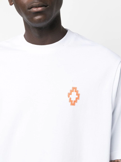 Marcelo Burlon County Of Milan Fringed-trim T-shirt In Weiss