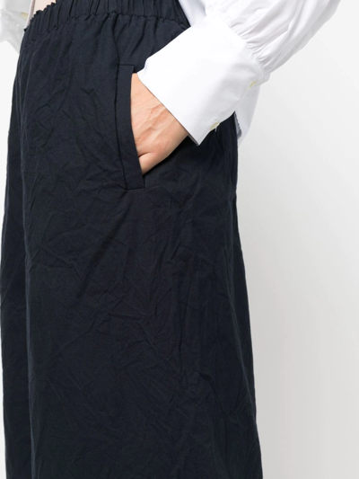 Daniela Gregis Wide-leg Cropped Cotton Trousers In Blau