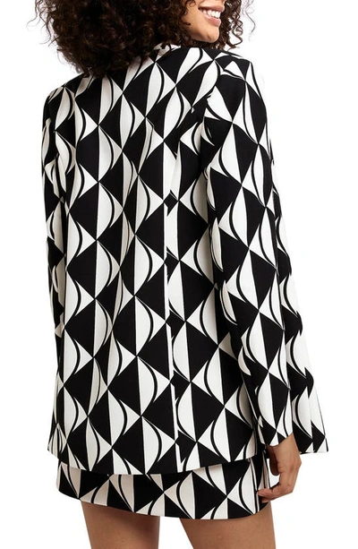 River Island Structured Double Breasted Blazer In Black