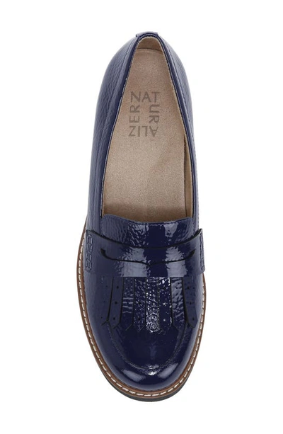 Shop Naturalizer Darcy Fringe Leather Loafer In Haven Blue Patent Leather