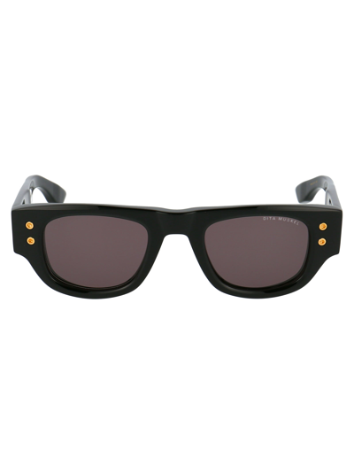 Shop Dita Sunglasses In Black Crystal Grey Yellow Gold W/grey