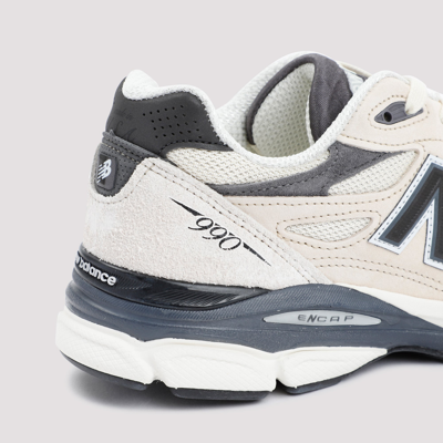 Shop New Balance News Balance Made In Usa 990v3 Sneakers Shoes In Nude &amp; Neutrals
